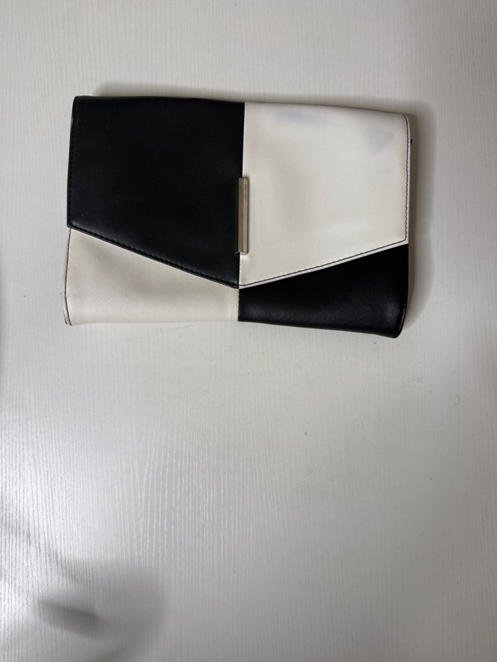 Nine West Black and White Colorblock Envelope Clutch